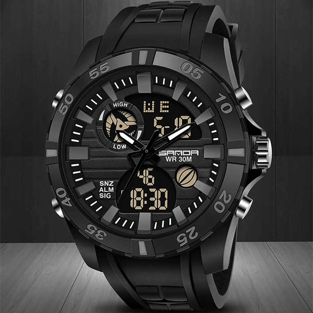 

COOL Men's Digital Watch Double Display 30M Waterproof Sports LED Watch 6 Colors Available reloj deportivo hombre reloj digital