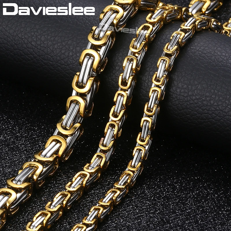 Buy Davieslee Byzantine Box Chain Necklace for Men