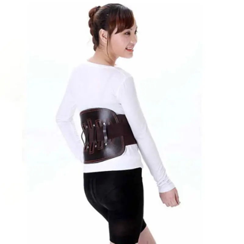 PU Leather Waist Support Belt Back Therapy Widen Lumbar