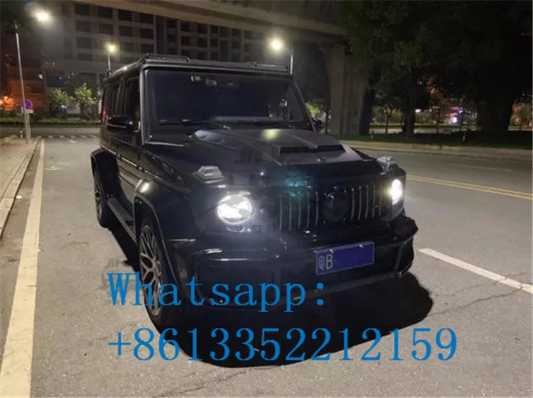 2019 year G class W464 B style carbon fiber roof spoiler for w464 G63 G65 G500 G400 G350 carbon front wing with LED running lights (18)