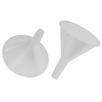 

BLEL Hot 2 Pcs 50ml 2" Mouth Dia Clear White Plastic Filter Funnel