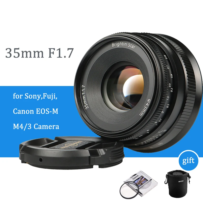 Объектив с фиксированным фокусным расстоянием 35 мм F1.7 для фотоаппаратов Canon и