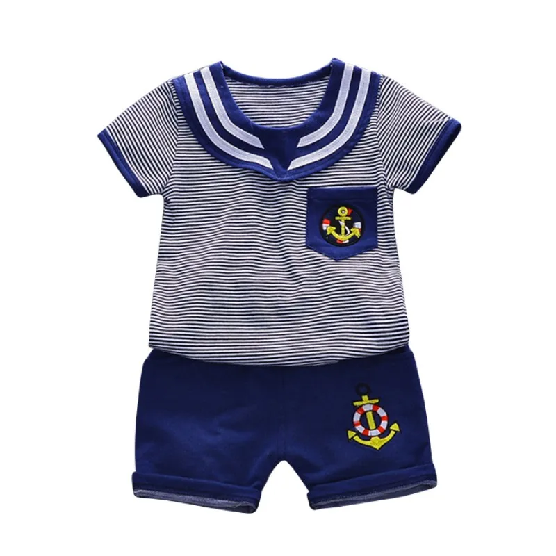 

Kid Clothing Set Casual Baby Boy Girl Striped T-shirt+Solid Shorts 2pcs Suit Summer Baby Clothing Sets