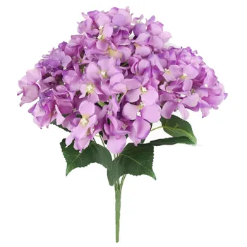 

Multiple Colors Hydrangea Bush Mop Heads Artificial Flowers Silk Decoration Home
