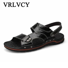 Мужские сандалии; мужские пляжные сандалии; брендовая мужская повседневная обувь; мужские шлепанцы; Летняя обувь из натуральной спилка