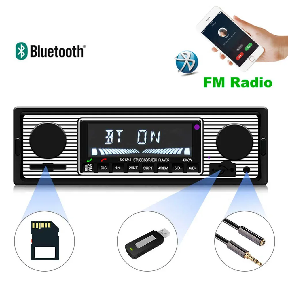 Автомобильный USB FM Ретро Радио классический авто радио плеер Bluetooth стерео автомобиль avtagnitola ретро автомобиль радио bluetooth MP3 плеер