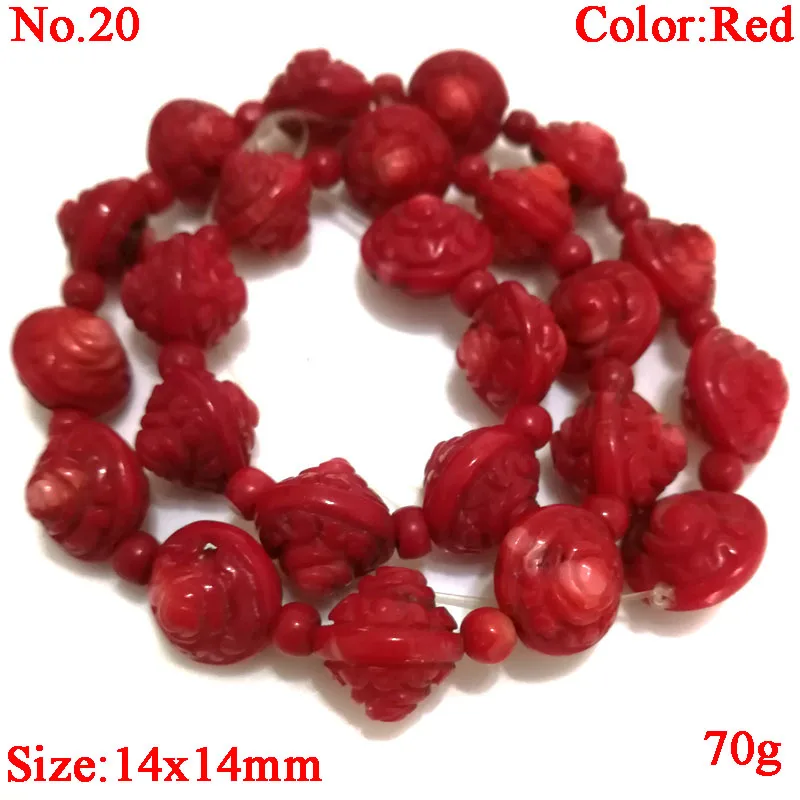 LCS0041 16 inches 18x25mm Red Flat Flower Carved Natural Coral Beads Loose Strand