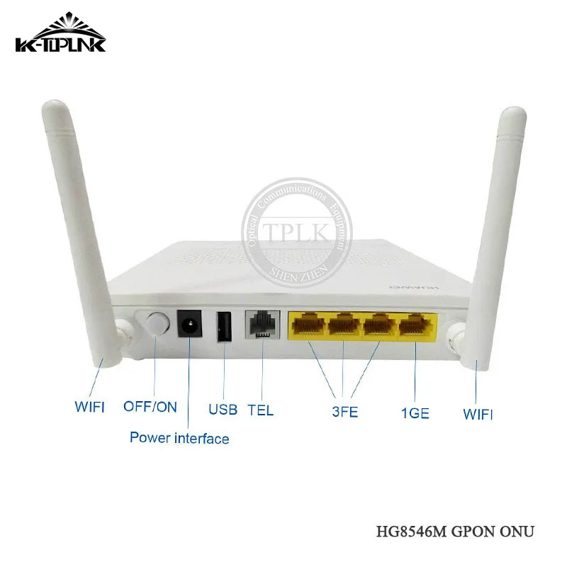 

10pcs HUA WEI second hand HG8546M GPON ONT ONU 1GE+3FE+VOICE+WIFI modem with English software Telecom Network Equipment