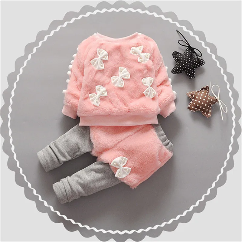 TOPATY 1 2 3 Years Old Baby Girl Cute Bowknot Princess Clothing Set