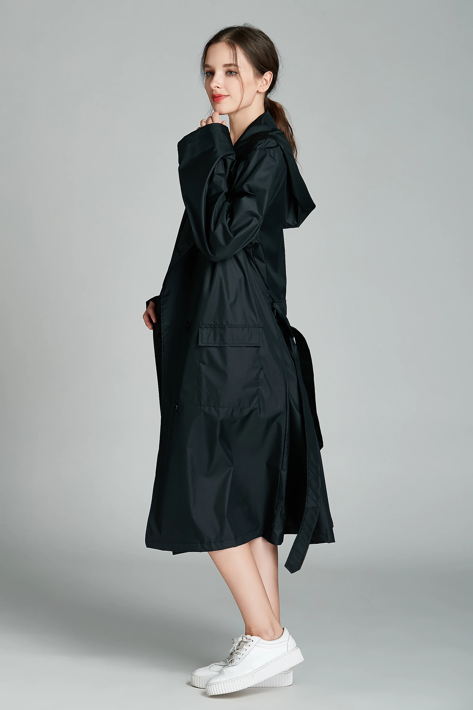 Goedkoop Volwassen Universele mode verlengd en dichtgeknoopt outdoor windscherm regenjas, vochtige zonnebrandcrème gecoat wandelen jas