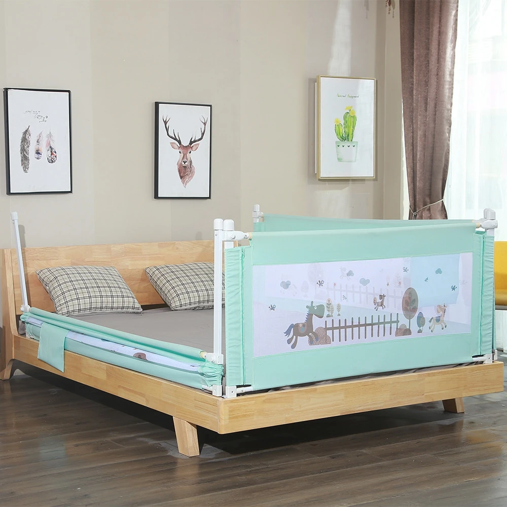 

1.8M 1piece Cartoon Newborn Baby Cite Bed Guardrail Crib Rail Baby Safety Fence Guard Adjustable Infant Bed Rail Pocket Playpen