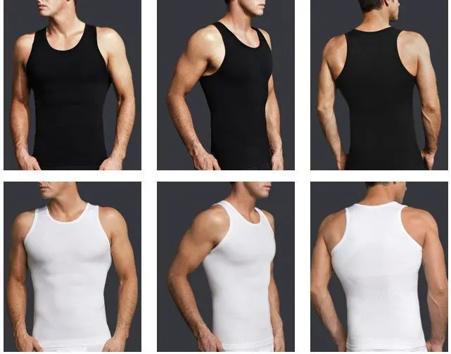 Белый и черный мужской тонкий N Life шейпер для похудения тела живота жирное термобелье мужской жилет рубашка S/M/L/XL/XXL