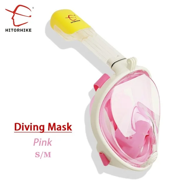 Лидер продаж, маски для дайвинга, анти-туман, топ, сухая маска для подводного плавания, для взрослых и детей, для всего лица, для плавания, тренировочная маска, водостойкая - Цвет: PINK L XL