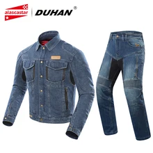 DUHAN Autumn Winter Motorcycle Jacket Men Denim Jacket Riding Jacket Moto Protective Gear Cold-proof Keep Warm Casual Clothing