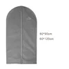 1X Black Gray Garment Bag Clothes Suits Dust Cover Dust Bags Wardrobe Storage Non Woven Fabric Suit Coat Dress Jacket Zipper Bag 6