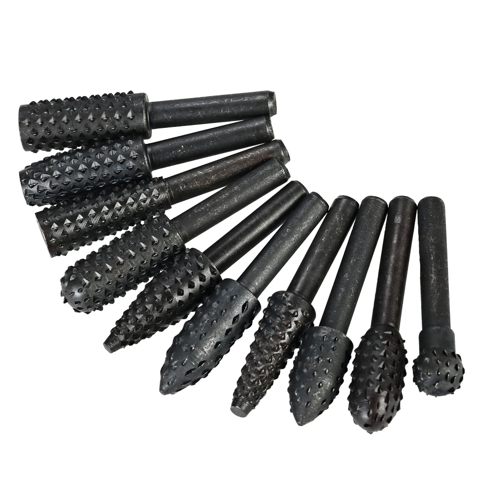 Buy 10pcs Rotary Files Rasp Set 6mm Shank Carbon Steel