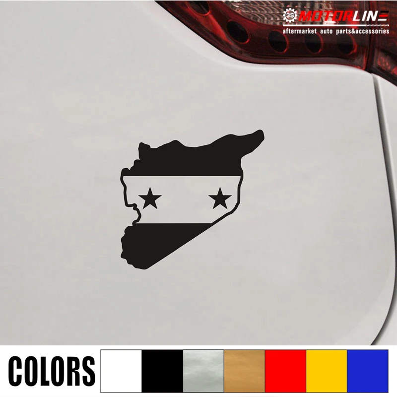 

Syria Map Flag Decal Sticker Syrian Arab Republic Car Vinyl no bkgrd pick size
