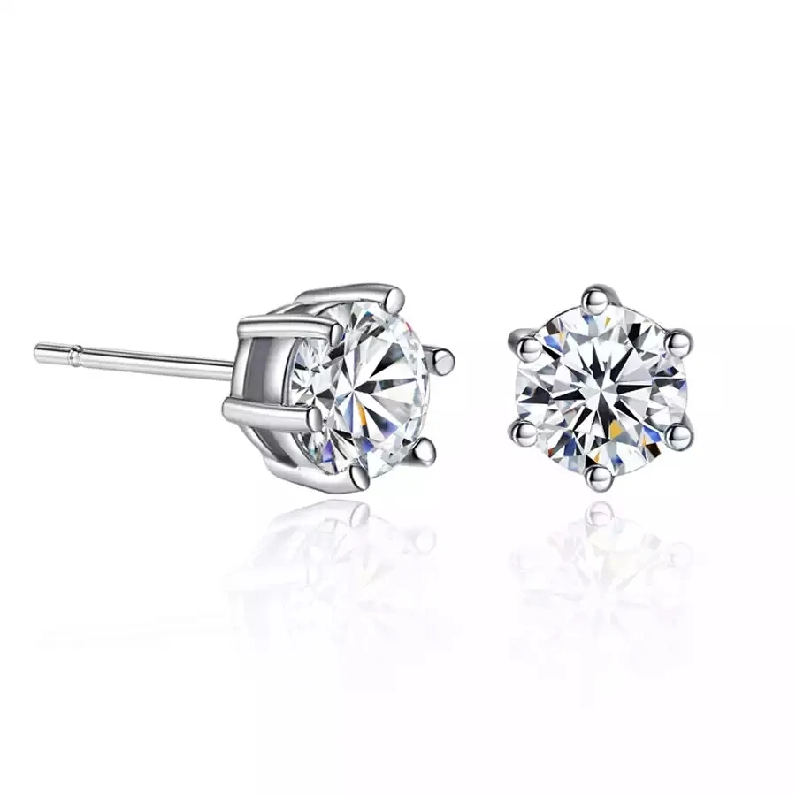 Custom order 3mm moissanite earring in silver-in Rings from Jewelry ...