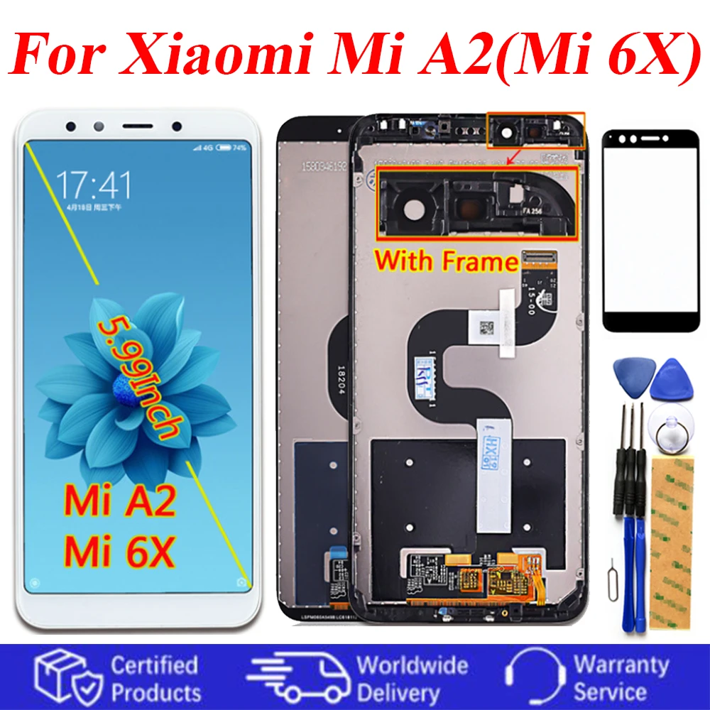 5 99 дюймовый ЖК дисплей для Xiaomi mi A2 100% протестированный сенсорный экран