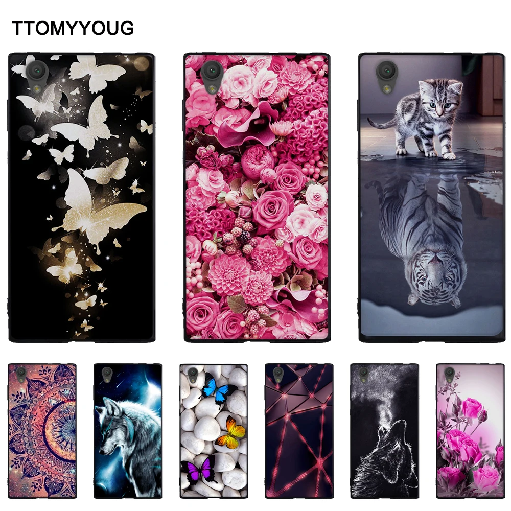 

Black TPU Case For Sony Xperia L1 G3311 Soft Silicone Cover For Sony Xperia L 1 G3311 Back Phone Shells Fundas Coque Print Bags