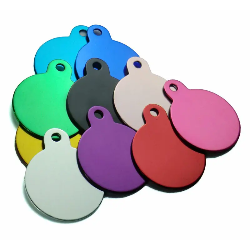 

Wholesale 100Pcs Round Dog ID Tags Personalized Engraving Pet ID Tags Tag Cat Aluminum Customized Name Address Phone Text ID Tag