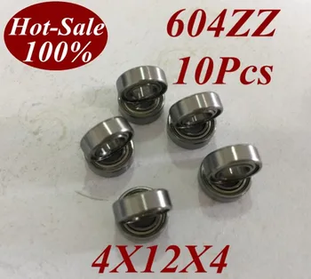 

10pcs Low noisy 604zz 604z 604-zz 4x12x4 4*12*4 Deep groove ball bearing micro miniature small bearing motor bearing