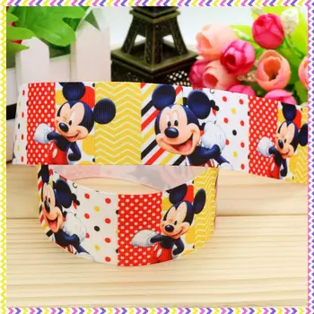 

DUWES 1.5'' Free shipping mickey printed grosgrain ribbon hair bow headwear party decoration wholesale OEM 38mm H4522