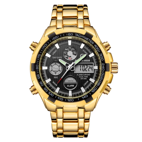 Reloj Hombre GOLDENHOUR модные популярные мужские часы montre homme с будильником спортивные высоко оцененные мужские наручные часы Relogio Masculino - Цвет: G B