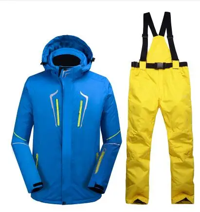 Лыжный костюм, зимой на открытом воздухе, одной плате, двойной лыж, ветрозащитный, Водонепроницаемый, теплые и Толстые Лыжный костюм - Цвет: color4