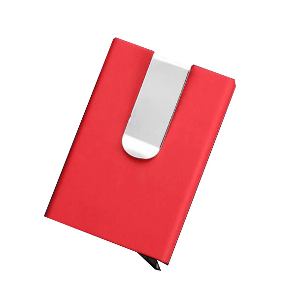 Itapkris мужской кредитный держатель для карт высокого качества автоматический тонкий всплывающий чехол для ID карты Чехол Дорожный кошелек-органайзер металлический держатель для карт - Цвет: A red