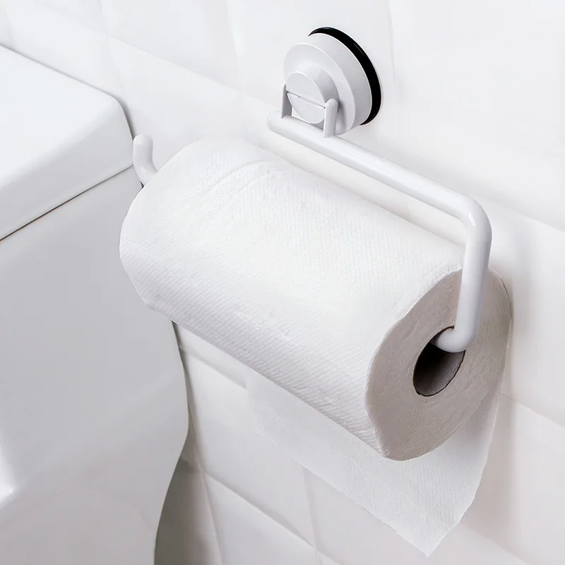 Kitchen Accessories Storage Holder Vacuum Sucker Paper Towel Rack