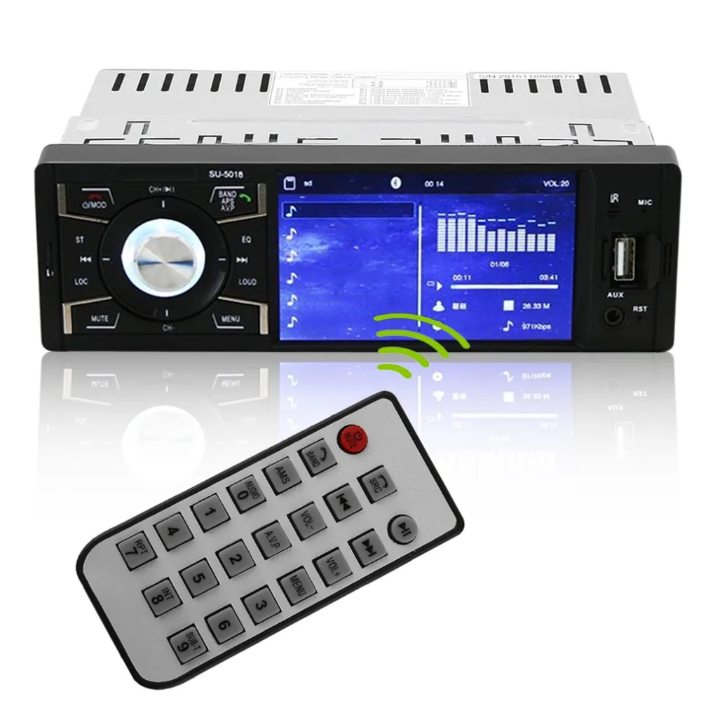

5018 Car Audio Receiver Radio Player Durable USB Port Colorful Button Electronic PLL Tuning remote Control AUX MP3 WMA Reader