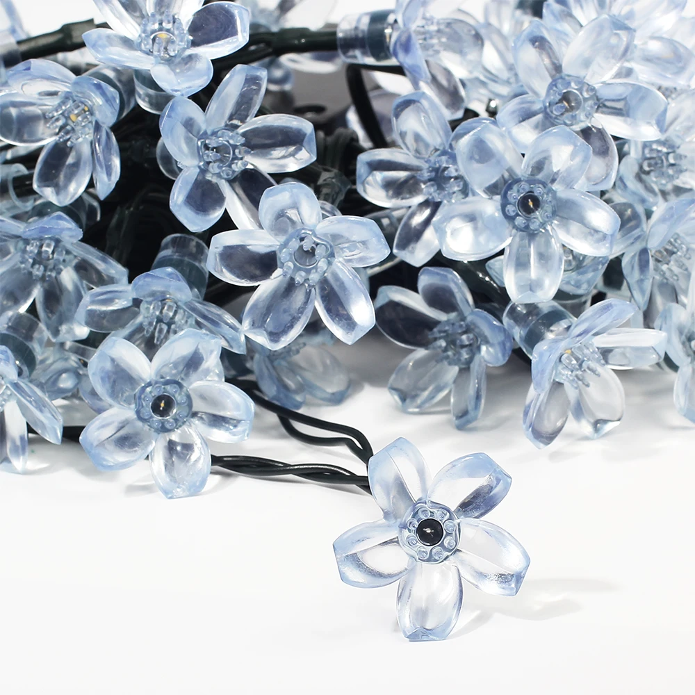 7M 50 LED Solar String Light 4.8M 20LED Sakura Flower Christmas Fairy Light Outdoor Garden Wedding Holiday Light Home Decoration 7M 50 LED Solar String Light 4.8M 20LED Sakura Flower Christmas Fairy Light Outdoor Garden Wedding Holiday Light Home Decoration