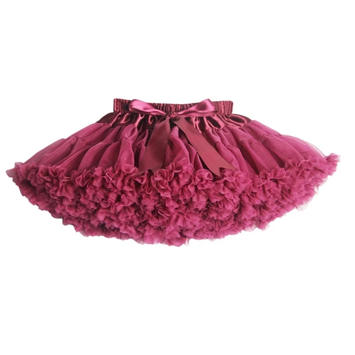 Buenos Ninos/юбка-пачка для девочек пышная шифоновая юбка принцессы из мягкой ткани с оборками Новинка года, 21 цвет, для детей от 2 до 10 лет - Цвет: Wine Red