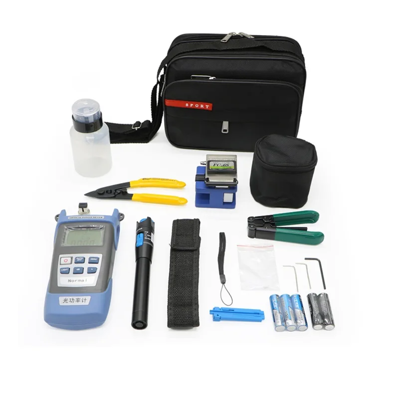 

FTTH Fiber Optic Tool Kit fibra optica herramientas with Visual Fault Locator and Power Meter Wire Stripper Fiber Cleaver