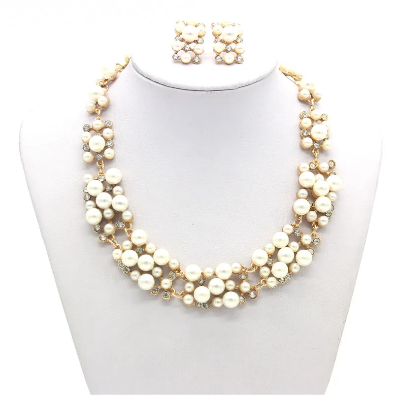 Комплект из колье и серёг Звезда с искусственным жемчугом|set choker|beaded jewelry setjewelry bride