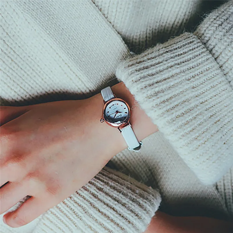 Новая мода Прямая поставка женские часы кварцевые аналоговые наручные часы Relogio Feminino Дамский подарок Горячая Распродажа 5 цветов B5 - Цвет: E