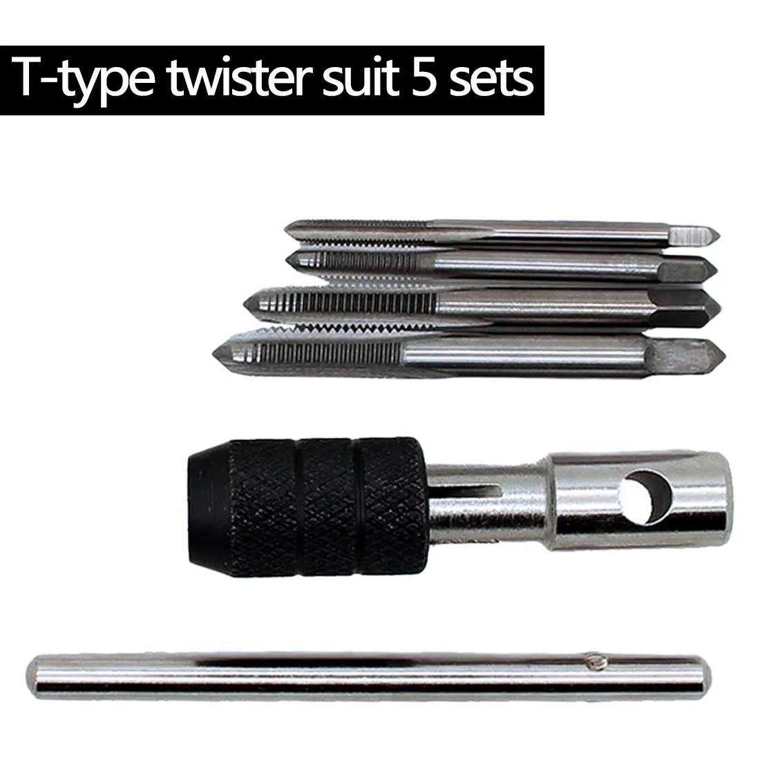

Handle DIY Tool Accessories 5pcs/Set T Type Machine Hand Screw Thread Taps Reamer M3/M4/M5/M6 Tap Set Fit Hand Tools