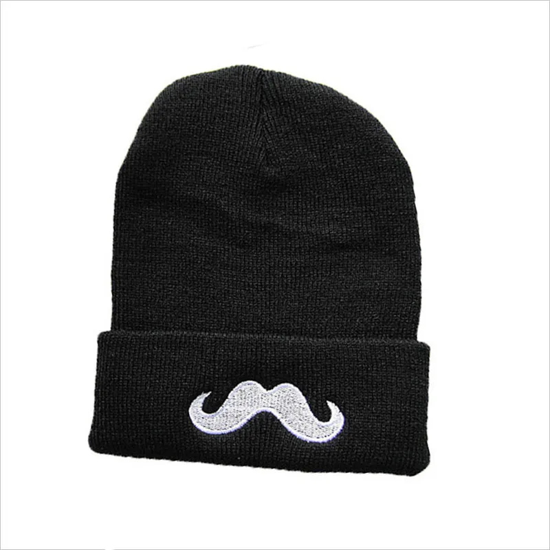 2017 new beard pattern crochet children warm beanies boys girls fashion spring caps outdoor headwear covers hats 