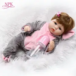 NPK 18 дюймов реалистичные куклы reborn Младенцы силиконовые reborn baby boy Куклы Детские настоящие живые Игрушки для девочек bebe подарок reborn bonecas