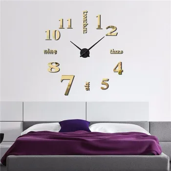 

Meet Jo Big Clocks Wall Watches Home Decoration 3D Living Room Wall Stickers Acrylic Craft Self Assembly 1pc