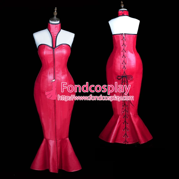 

Faux Leather Lace UP Boned Fishtail Corset Party Dress Tailor-made[G3837]