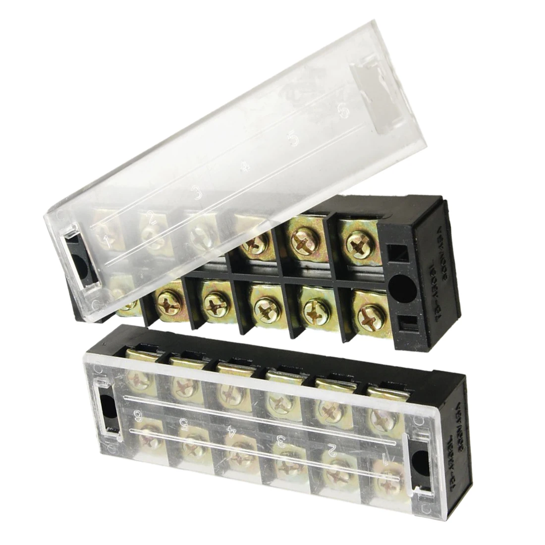 HHTL 2 Pcs 45A Plastic Housing 6 Position Wire Connector Barrier