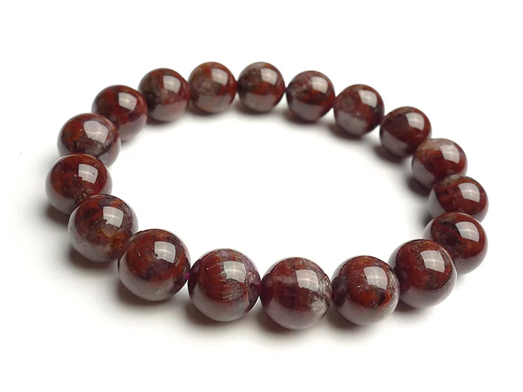 

Newly Natural Auralite 23 Canada Round Beads Bracelet Crystal Red Purple Women Men 11mm Stone Rarest Bracelet Jewelry AAAAA