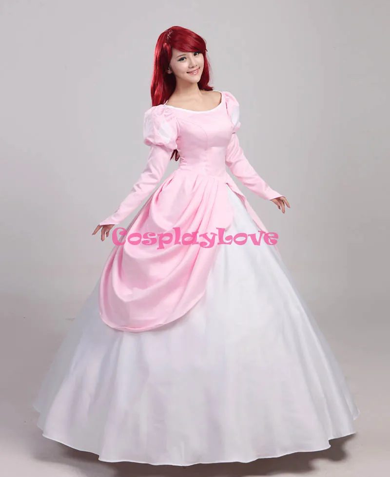 Маскарадное розовое платье принцессы «Русалочка Ариэль», маскарадный костюм для Хеллоуина, рождественской вечеринки