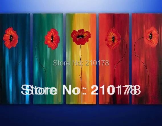 

5pcs MODERN ABSTRACT HUGE WALL ART OIL PAINTING ON CANVAS FL5-029