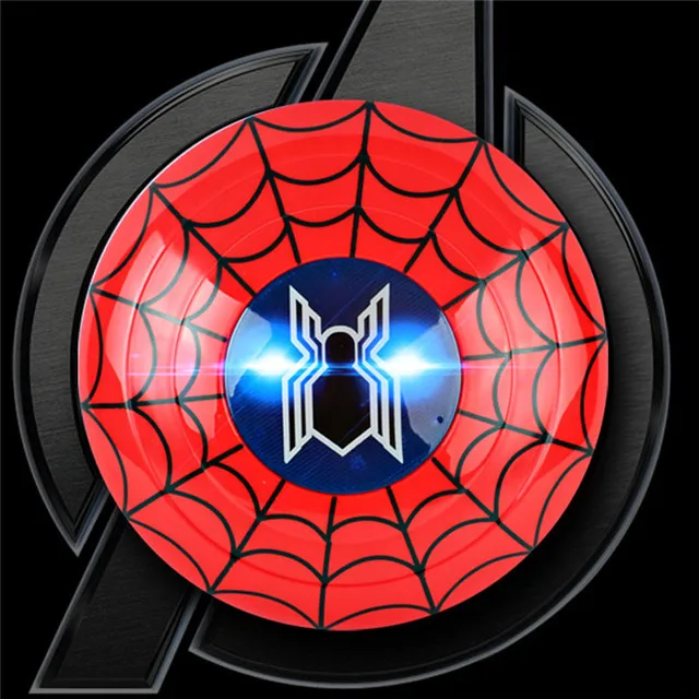 Spiderman Shield Фильм супергерой вечерние светодиодный звуковой светильник человек паук Маска щит меч перчатка в виде игрушки Launcher ПВХ человек паук фигурка Coplay - Цвет: Spiderman Shield