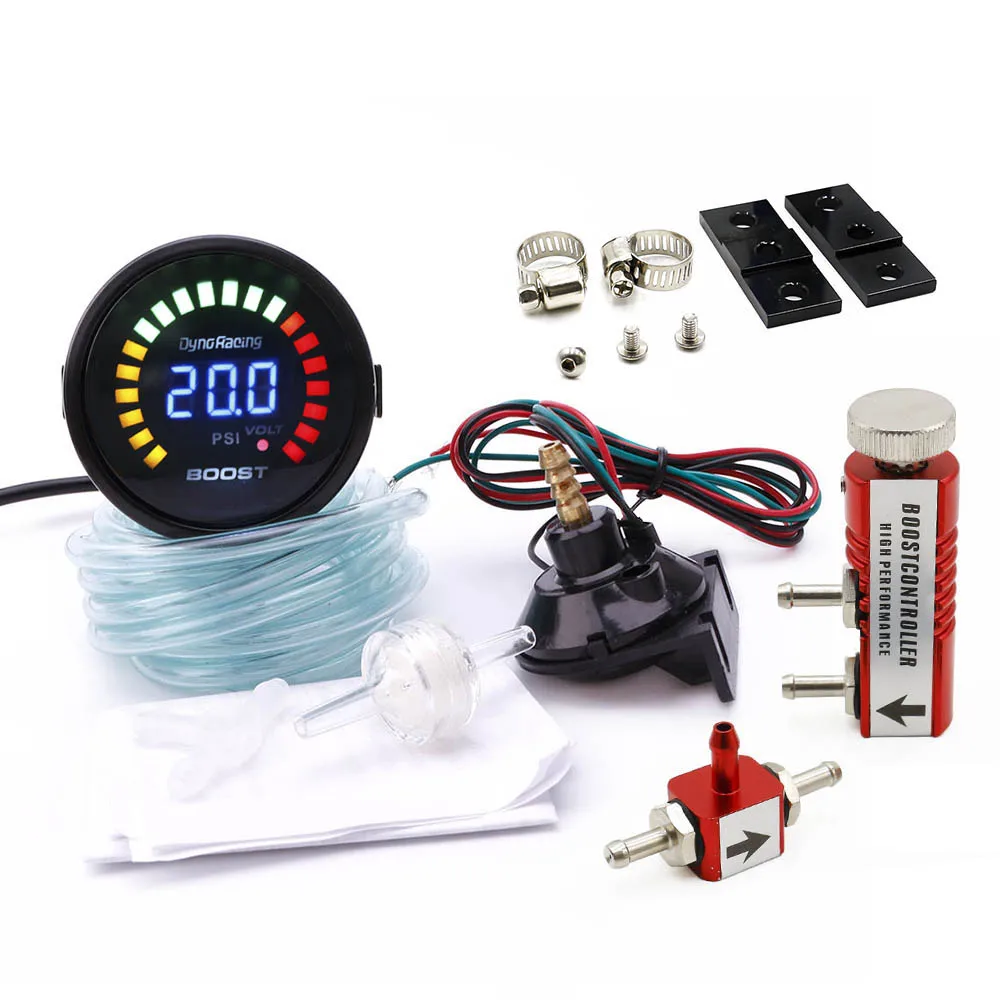 Dynoracing 2 &quot52 мм Автомобильный цифровой 20 LED Turbo Boost Gauge 15 45PSI + регулируемый комплект