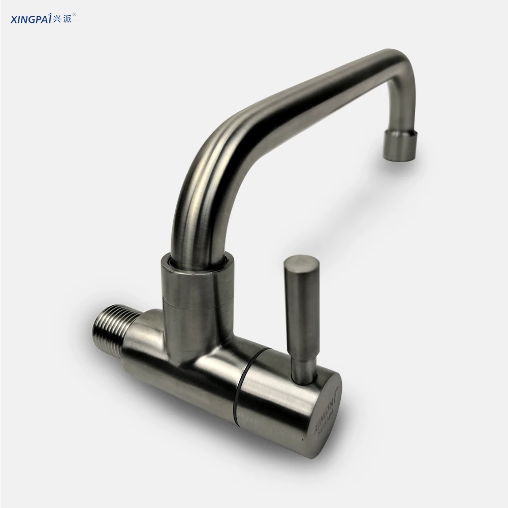 

XINGPAI Wall Mount Kitchen Garden Faucet Single Handle cold tap lead free taps complete stainless structure XP64010