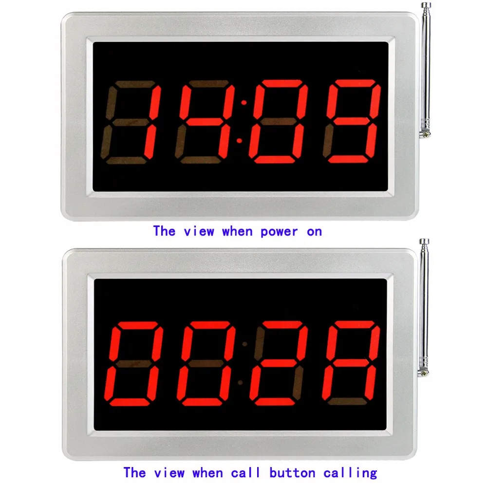 433MHz Wireless Waiter Call Paging System Receiver Host w// Voice Broadcast+Track